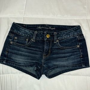 American Eagle Dark Wash Jean Shorts Size 0